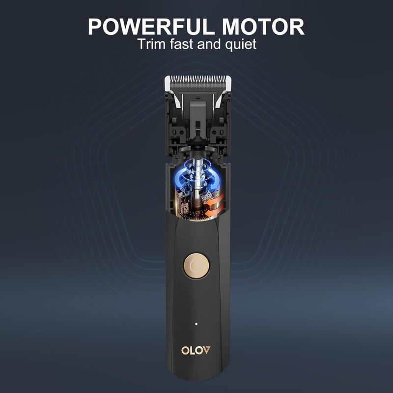 OLOV Electric Body Hair Trimmer - Groin Trimmer for Men - Bikini Trimmer Women - Wet/Dry Shaver Groomer, Replaceable Ceramic Blade Heads, USB Recharge Dock, Hygiene Razor, Christmas Gift Wrapping, Black - Image 5